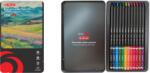 Herlitz Creioane colorate corp negru, mina 4mm, set 12 culori, cutie metalica, Herlitz HZ9498240