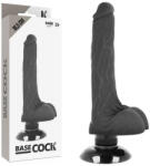 Basecock - élethű fekete vibrátor 2 az 1-ben, 18, 5 cm