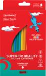 Herlitz Creioane colorate, mina 3mm, set 24 culori, plus ascutitoare, Herlitz HZ9498480