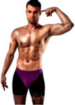 Passion Men Passion - Boxer 009 Lila/fekete Erotikus Fehérnemű S/m