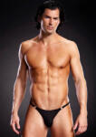 Blue Line Microf. Thong w. Metal Rings Bl. L/XL