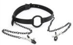 KINKgear Gag Nip Ring - stílusos mellbimbó feszítő fekete színben