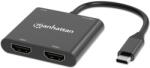 Manhattan USB-C PD Dual-HDMI Átalakító Fekete 154321 (154321)