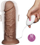 Lovetoy 10, 5'' realisztikus puf, vibráló dildo barna