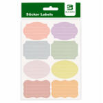 CNX Etichete scolare CNX BSD-721, 8/coala, 8 coli/set, Diverse culori pastel (E355)