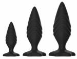 DarkSil Anál plug készlet 3 részes kúp alakú, szilikon, octogonális alappal S-M-L méret - adultshopone