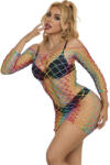 Subblime Dresses Subblime - 952426 Szivárványos Hosszú Ujjú Hálós Ruha Egy Méret