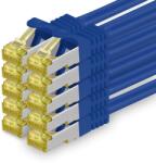 1aTTack. de Cat. 7 network cable 5m blue pack of 10 Cat7 Ethernet cable network LAN cable raw cable 10 Gb s SFTP PIMF LSZH set patch cable with Rj 45 plug Cat. 6a - 4251073617121