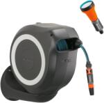 GARDENA wall hose box RollUp M 20 m: Flexible irrigation for medium-sized gardens, swiveling hose reel, with wall bracket, system parts and syringe incl. 20 m Gardena hose (18612-60) (18612-60)