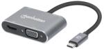 Manhattan USB-C HDMI VGA USB-A Átalakító 4-in-1 PD 87W Fekete 130691 (130691)