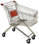 Strend Pro Bevásárlókocsi, Strend Pro Racks DC70B, szürke, 90 x 53 x 98 cm, kerekes, acél, műanyag markolat és kerékborítás (TC2210464)