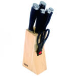 Voltz Set de cutite Oliver Voltz OV51633LW, 7 piese, Suport de depozitare din lemn, Negru/Lemn (OV51633LW)