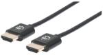 Manhattan Kábel - HDMI to HDMI szuper keskeny (Ethernet HEC, ARC, 3D, 4K60Hz, fali kábel, Shielded, 1m, Fekete) 394352 (394352)