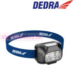 Dedra akkumulátoros fejlámpa fehér és piros fénnyel 650 lumen (L1014)