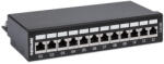 Manhattan asztali patch panel - CAT6A FTP árnyékolt patch panel, 12 portos, Fekete (720915)