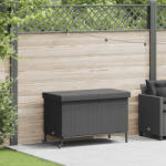 vidaXL Fekete Polyrattan Kerti Tárolóláda Kerekekkel 110X55X73 Cm (4103826)
