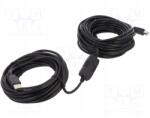 Delock Kábel; Usb 2.0; Usb A dugó, USB B dugó; 20m; fekete; 22AWG, 28AWG (83557)
