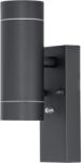 TRACON Tracon SPGU10IPFA2A Oldalfali spot lámpatest alkonykapcsolóval, kültéri, antracit 100-240VAC, 50Hz, 2xGU10, max. 35W, 30lux, IP44 (SPGU10IPFA2A)