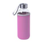  Kulacs üveg 420ml ivópalack neoprén rózsaszín tokban, 64 × 190mm