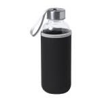  Kulacs üveg 420ml ivópalack neoprén fekete tokban, 64 × 190mm