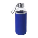  Kulacs üveg 420ml ivópalack neoprén kék tokban, 64 × 190mm