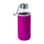  Kulacs üveg 420ml ivópalack neoprén pink tokban, 64 × 190mm