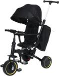 JHT Tricicletă Pliabilă JHT Premium 3 în 1 pentru Copii - Scaun Rotativ 360° și Rabatabil, Mâner Parental Reglabil și Detașabil, Roți PU cu Frână Dublă, Copertină Reglabilă, Negru, 12 Luni+, Max. 30 kg (J