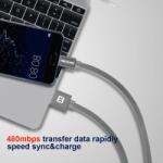 SWISSTEN Cablu de date Swissten textil USB / USB-C 20 m Argintiu (71521303)