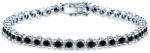 SAVICKI Brățară tennis din aur alb 585 cu diamante negre 5.280 ct 4, 5 mm 18 cm