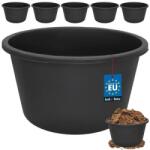 KOTARBAU Cuvă rotundă pentru mortar neagră 90 l set 5 buc (ZSY5338)