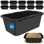 KOTARBAU Cuvă dreptunghiulară ranforsată pentru mortar neagră 85 l set 10 buc (ZSY5353)