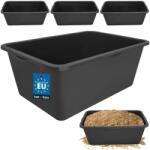KOTARBAU Cuvă dreptunghiulară pentru mortar neagră 80 l set 3 buc (ZSY5329)