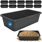 KOTARBAU Cuvă dreptunghiulară pentru mortar neagră 45 l set 10 buc (ZSY5339)