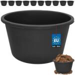 KOTARBAU Cuvă rotundă pentru mortar neagră 90 l set 10 buc (ZSY5344)