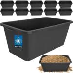 KOTARBAU Cuvă dreptunghiulară pentru mortar neagră 60 l set 10 buc (ZSY5340)