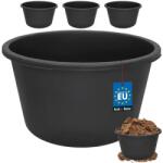 KOTARBAU Cuvă rotundă pentru mortar neagră 90 l set 3 buc (ZSY5332)