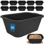 KOTARBAU Cuvă dreptunghiulară ranforsată pentru mortar neagră 55 l set 10 buc (ZSY5352)