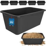 KOTARBAU Cuvă dreptunghiulară pentru mortar neagră 60 l set 5 buc (ZSY5334)