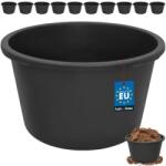 KOTARBAU Cuvă rotundă pentru mortar neagră 65 l set 10 buc (ZSY5343)