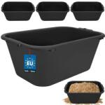 KOTARBAU Cuvă dreptunghiulară ranforsată pentru mortar neagră 55 l set 3 buc (ZSY5346)