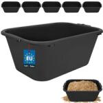 KOTARBAU Cuvă dreptunghiulară ranforsată pentru mortar neagră 55 l set 5 buc (ZSY5349)