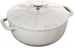 Staub Cocotte Ronde Öntöttvas főzőedény, zománcozott, 24 cm/3, 6 l, "snowflake" tört fehér (fehér szarvasgomba)(45)