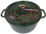 Staub Öntöttvas főzőedény, zománcozott, 28 cm/6, 7 liter, Cocotte Ronde kerek, Bazsalikomzöld (106)