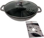 Staub Öntöttvas Wok Perfect Pan 30 cm - Halvány Rózsaszín, Hóálló üvegfedővel, 4, 4 L (66)