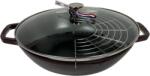 Staub Öntöttvas Wok, Perfect Pan 30 cm - Gránát Vörös, Hóálló üvegfedővel, 4, 4 L (67)