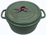 Staub Öntöttvas főzőedény, zománcozott, 28 cm/6, 7 liter, Cocotte Ronde kerek, zsálya (sauge) (101)