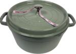 Staub Öntöttvas főzőedény, zománcozott, 28 cm/6, 7 liter, Cocotte Ronde kerek, Eukaliptusz zöld (71)