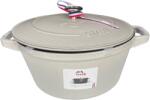 Staub Öntöttvas főzőedény, zománcozott, 24 cm / 4 l, Cocotte Twister, tört fehér (fehér szarvasgomba) színű/4/