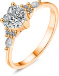 Olivie 9838 Ezüst gyűrű MOISSANITE SZÍV ROSE Gyűrűméret: 8 (EU: 57-58) (HAI)