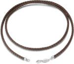 Olivie barna fonott bőrzsinór 45 cm, 3 mm vastag 6031 (ZEN)